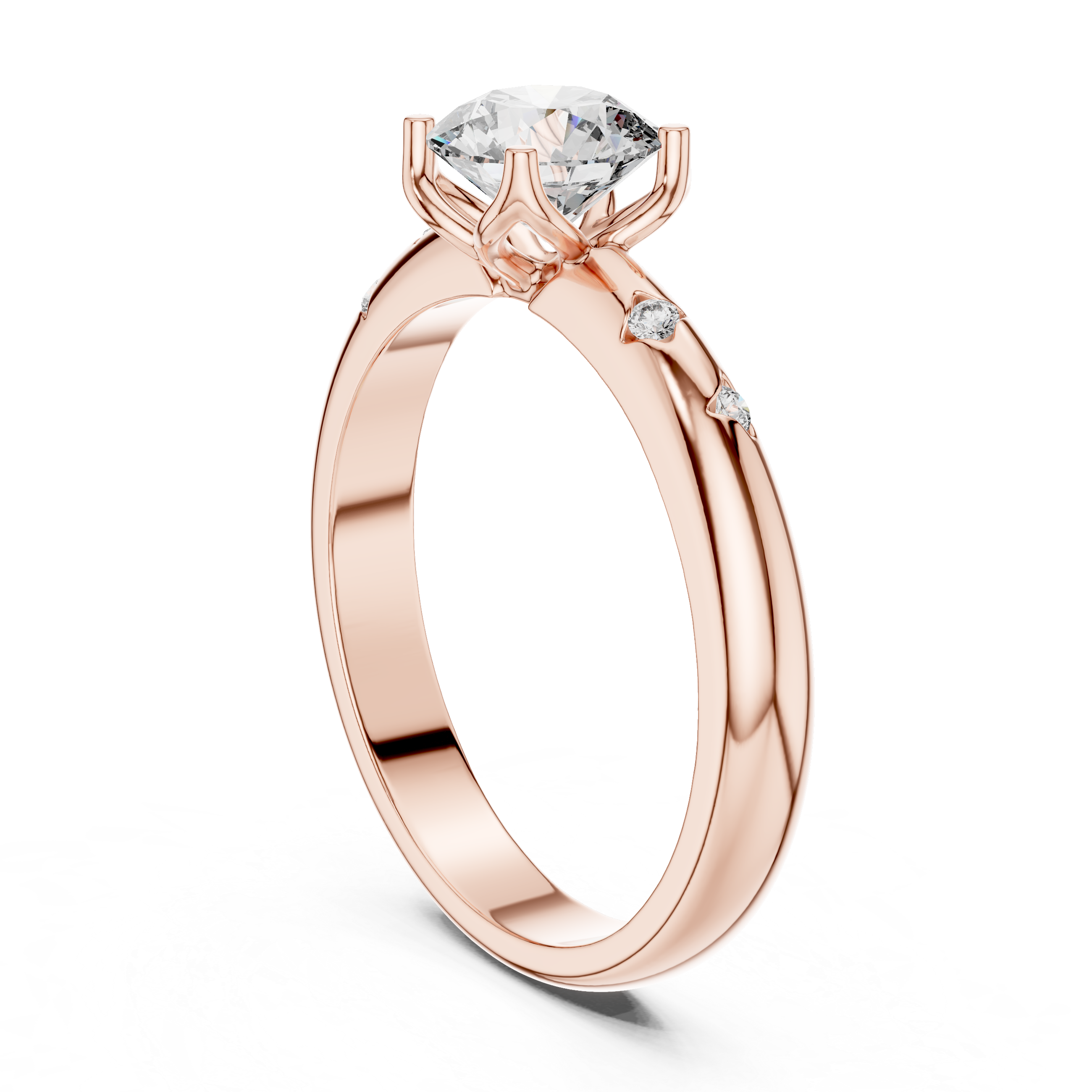 Round Brilliant Lab Created Diamond Engagement Ring