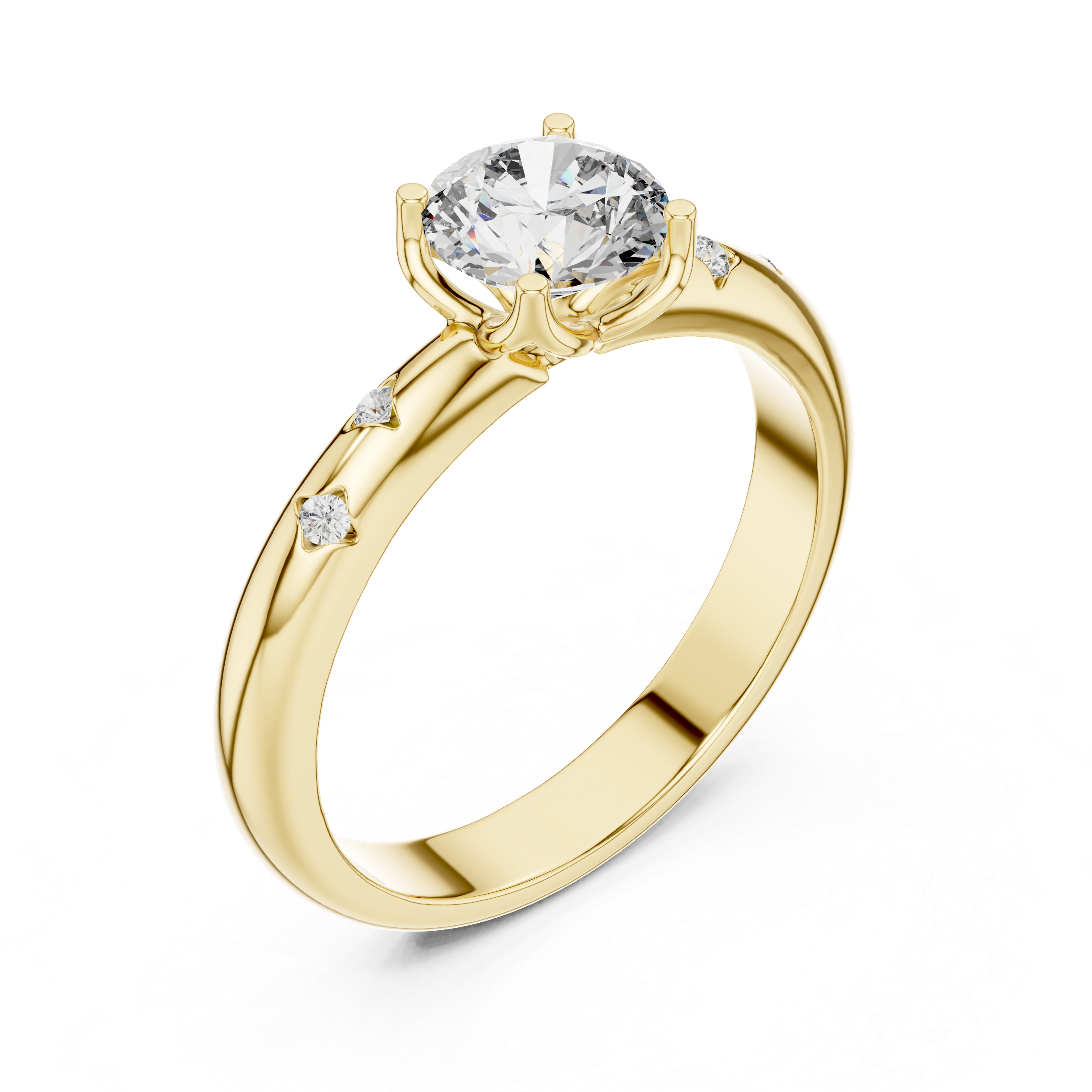 Round Brilliant Lab Created Diamond Engagement Ring
