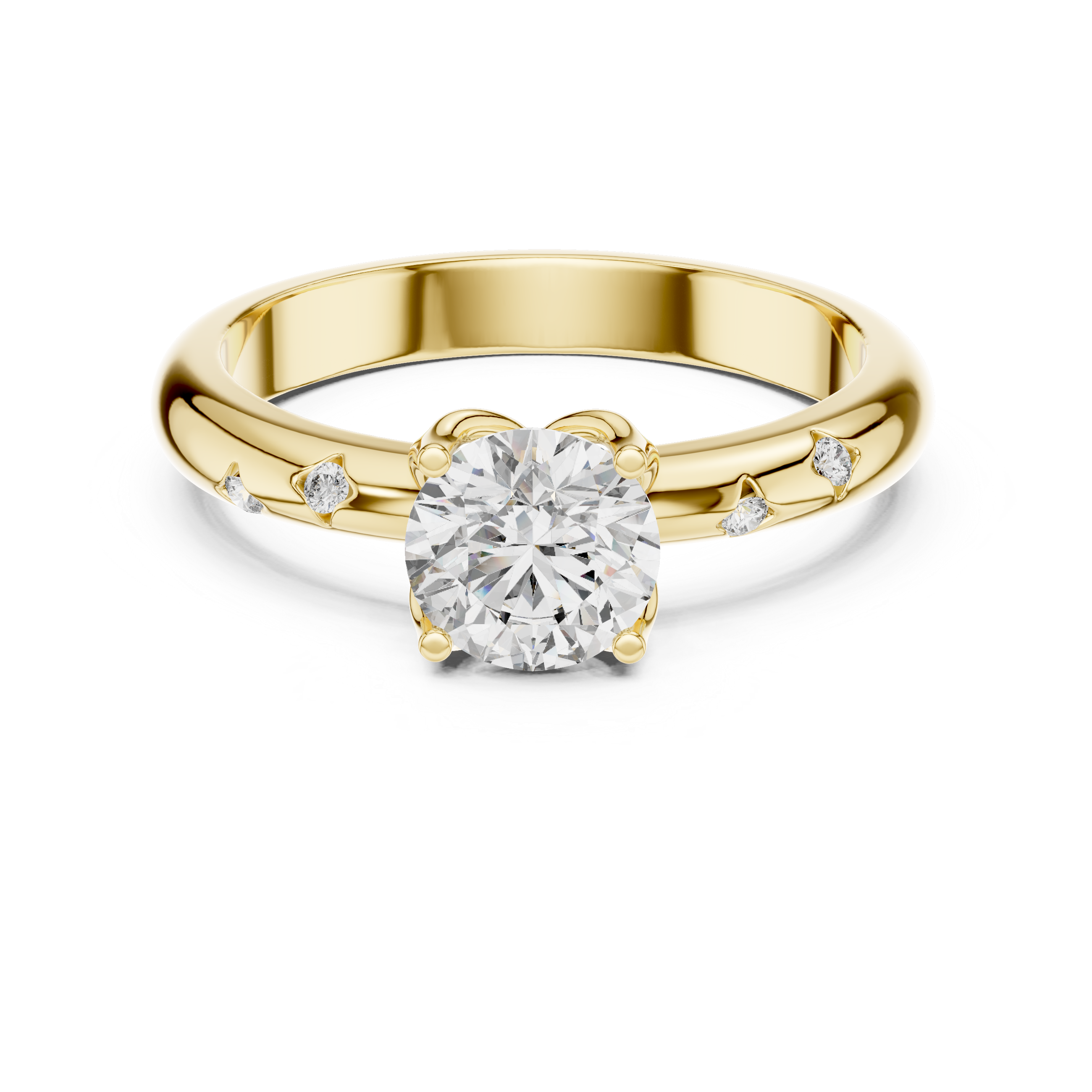 Round Brilliant Lab Created Diamond Engagement Ring
