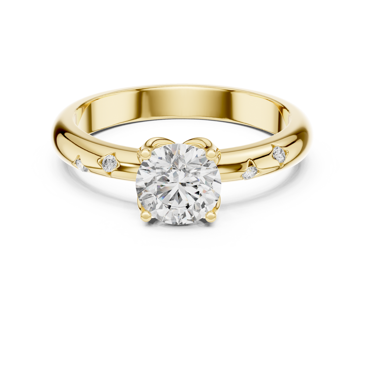 Round Brilliant Lab Created Diamond Engagement Ring