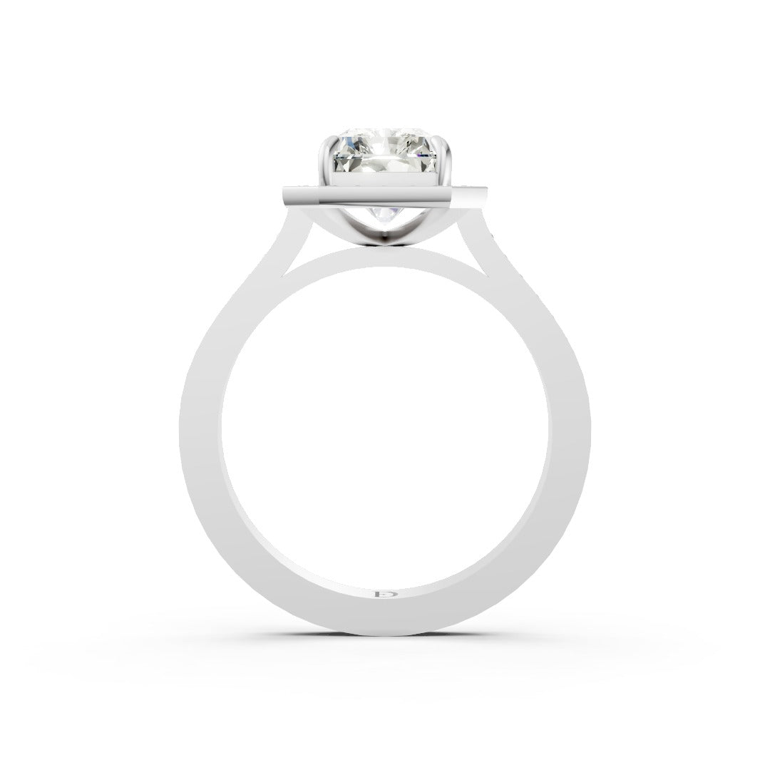 Radiant Cut Lab Grown Diamond Halo Engagement Ring