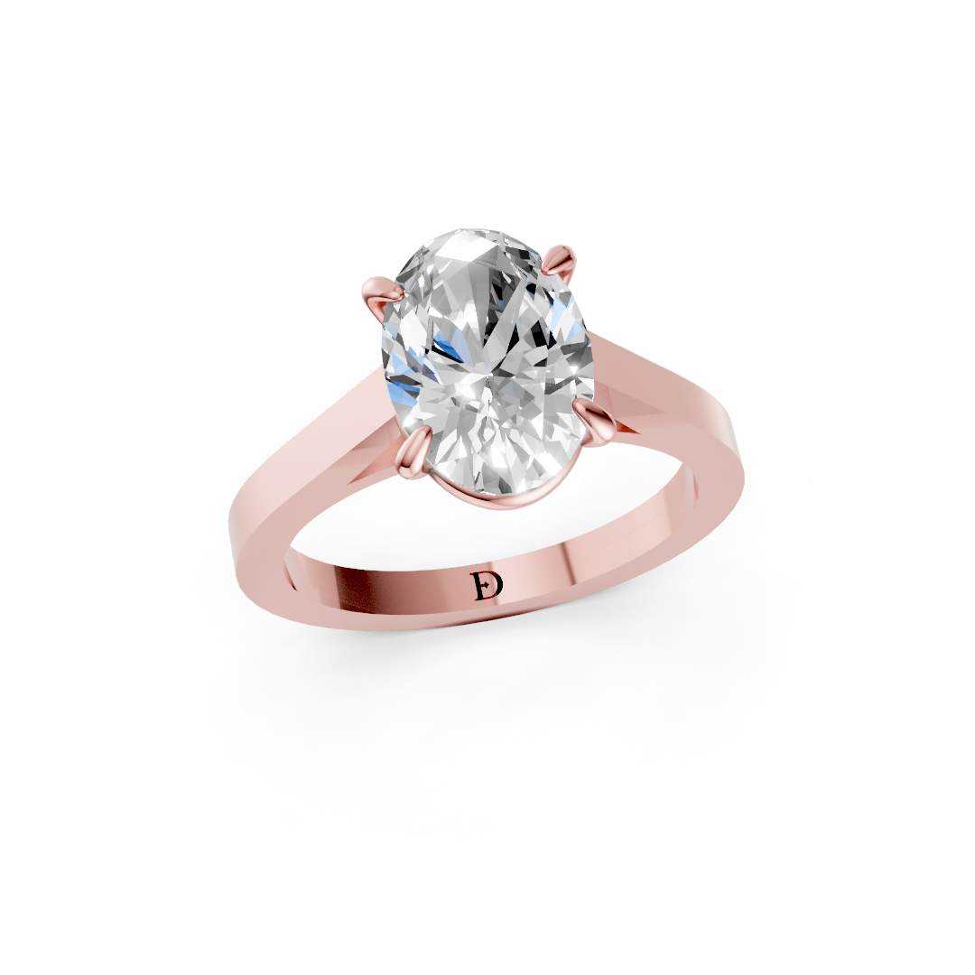 Oval Diamond 4-Prong Ring