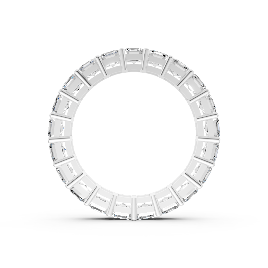 Asscher Diamond Shared Prong Eternity Band