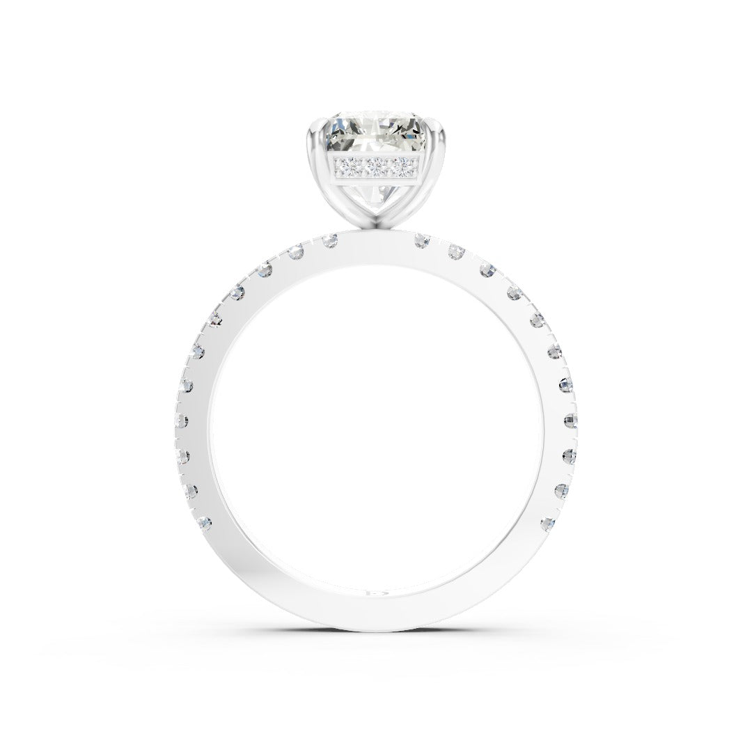 Radiant Diamond With Under-Halo Settings Ring
