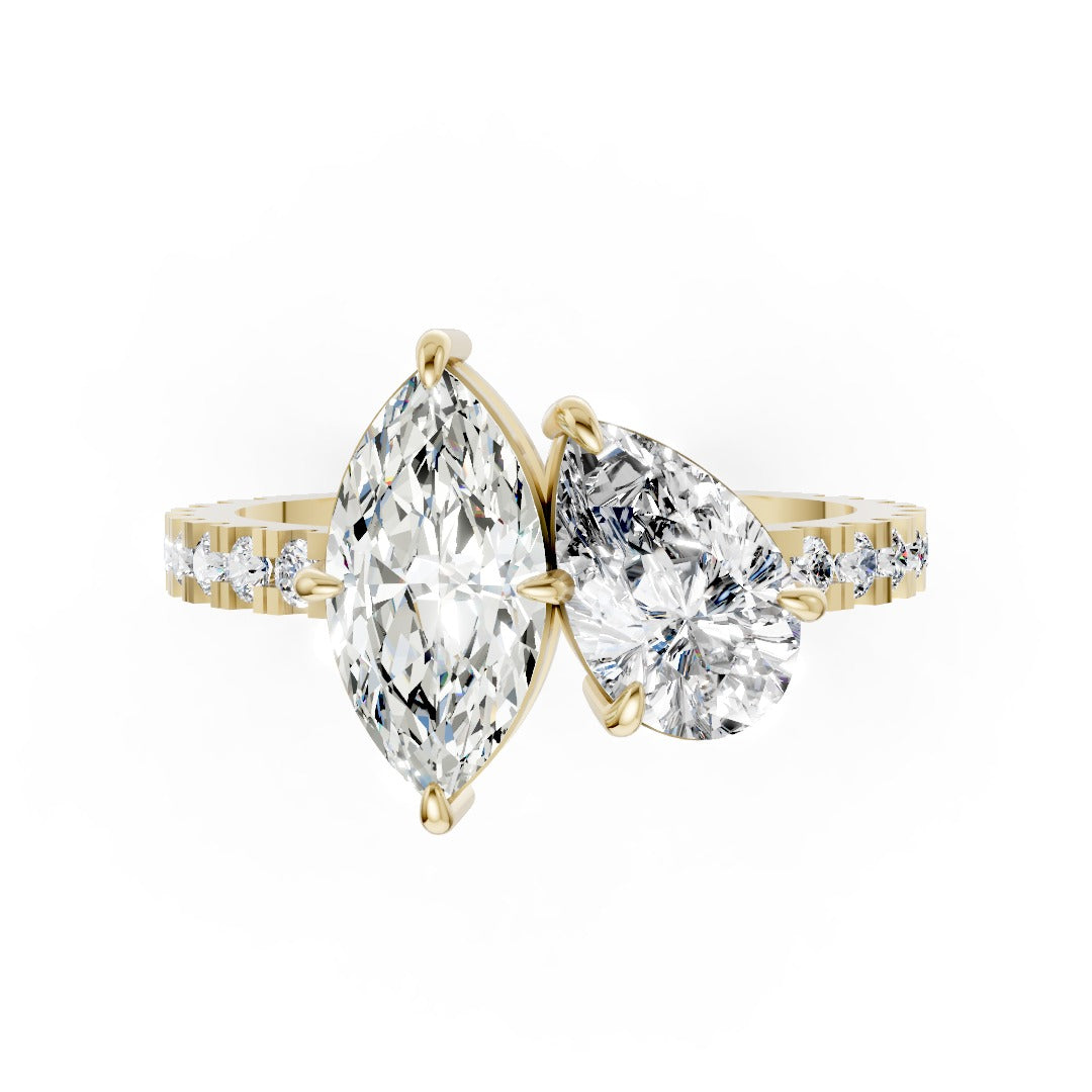 You And Me Marquise And Pear Diamond Ring