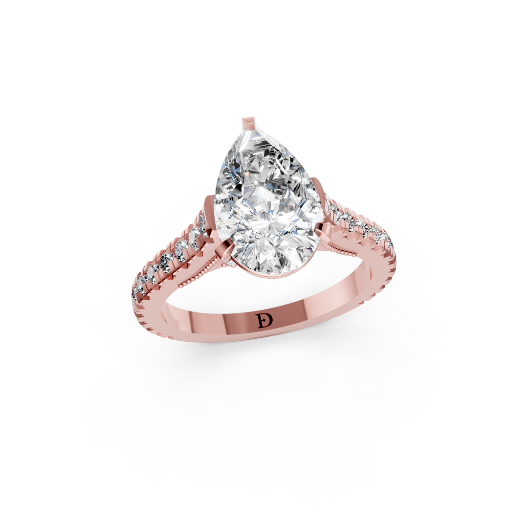 Pear Diamond Graduation Set Engagement Ring