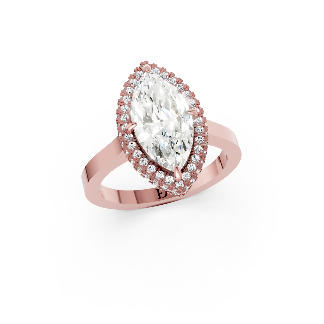 Marquise Diamond Double Halo Ring