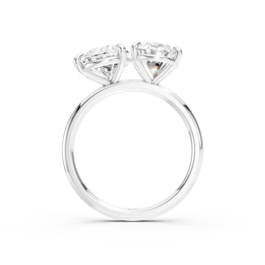 Toi et Moi Pear And Oval Cut Engagement Ring