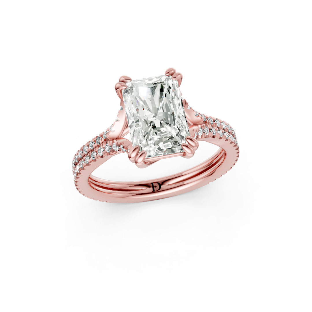 Radiant Diamond Double Band Engagement Ring