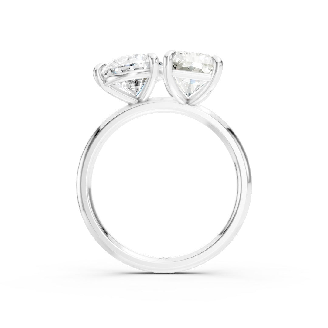 Toi et Moi Pear And Radiant Cut Engagement Ring