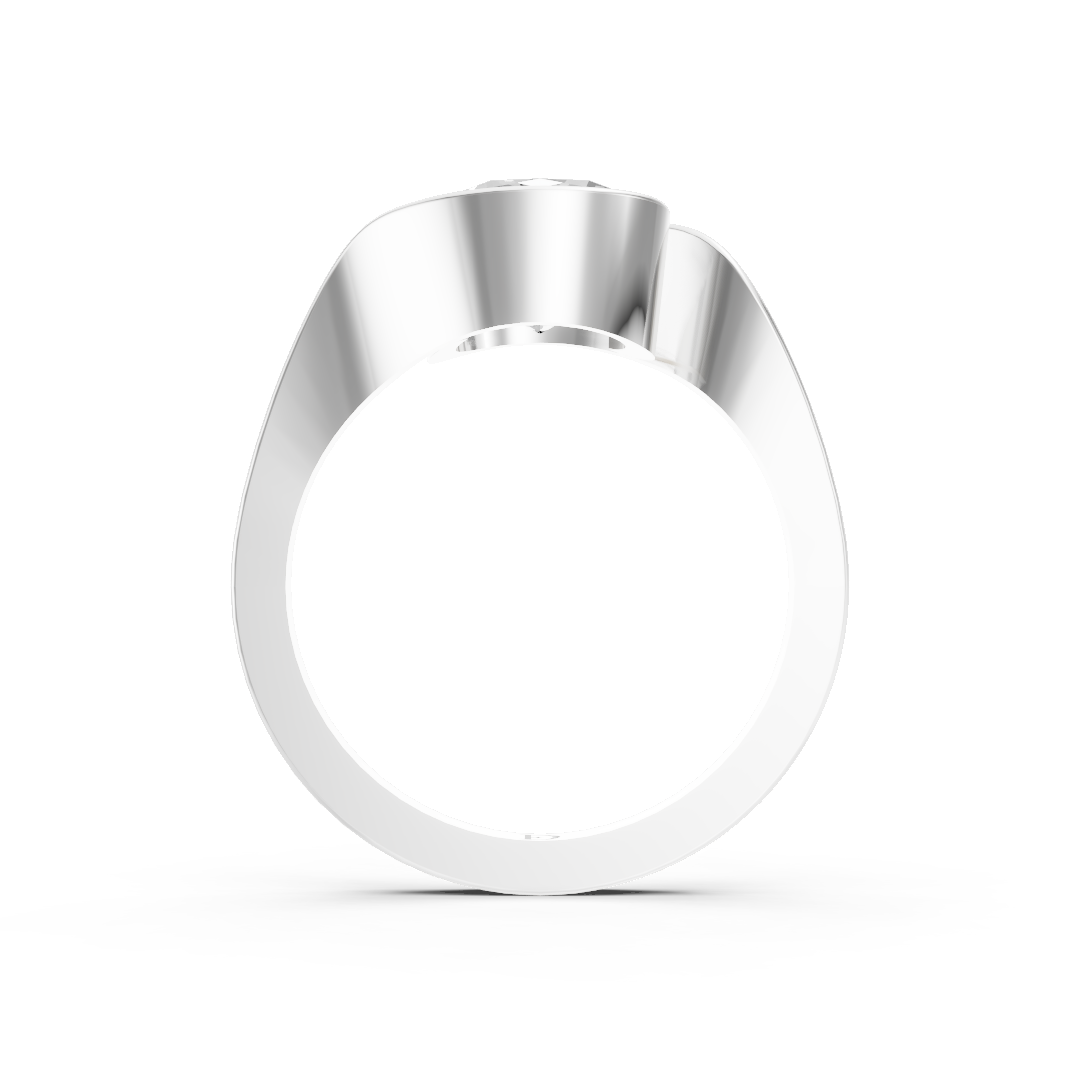 Cushion Cut Diamond Bypass Bezel Engagement Ring