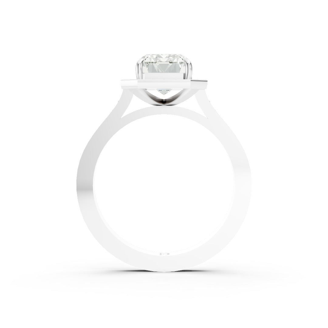 Emerald Cut Lab Grown Diamond Halo Engagement Ring
