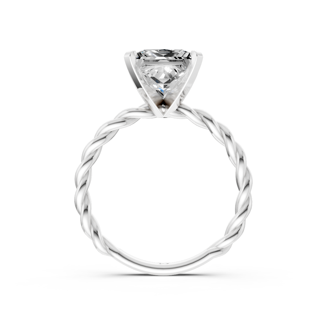 Princess Diamond Twisted Shank Ring