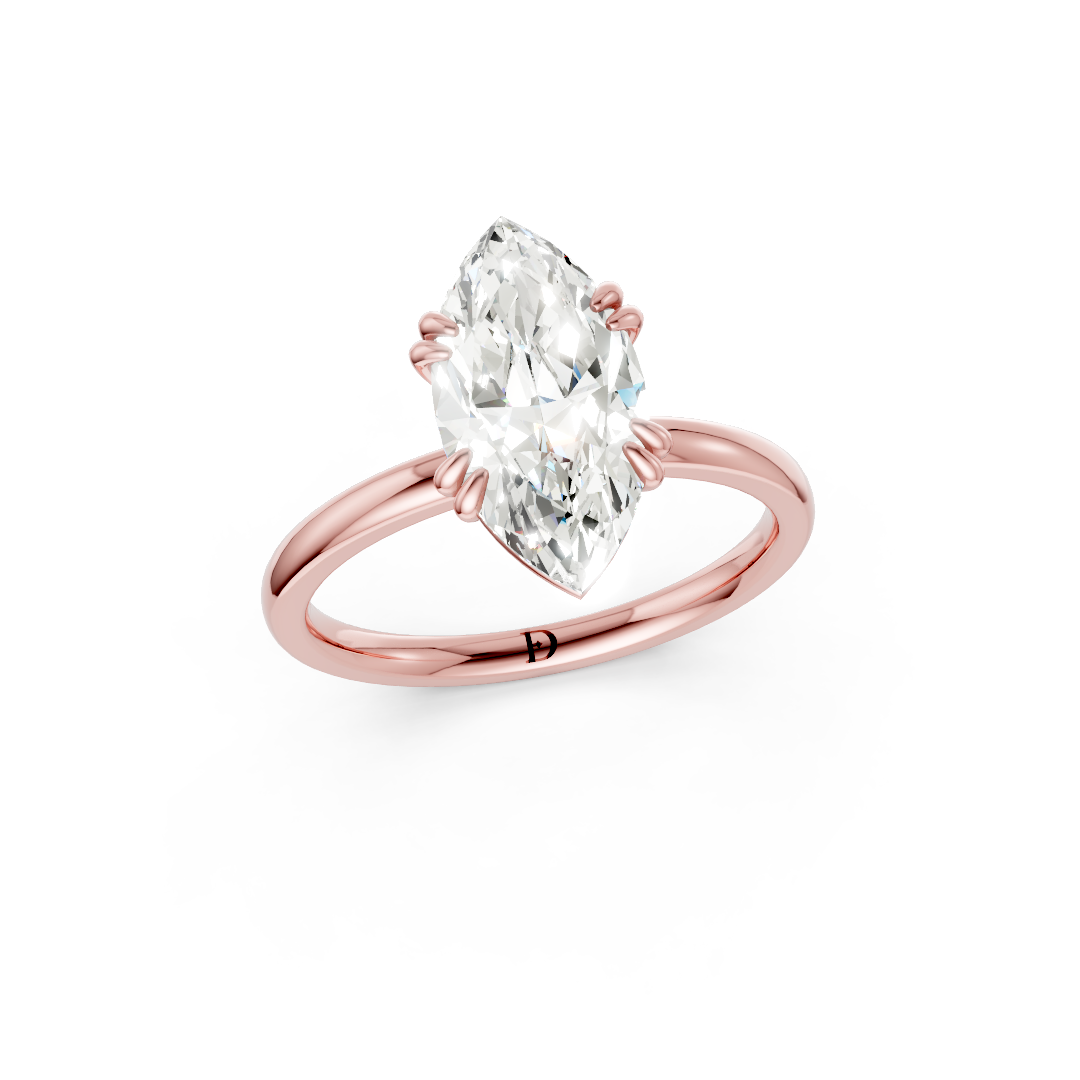 Double Prong Marquise Solitaire Ring