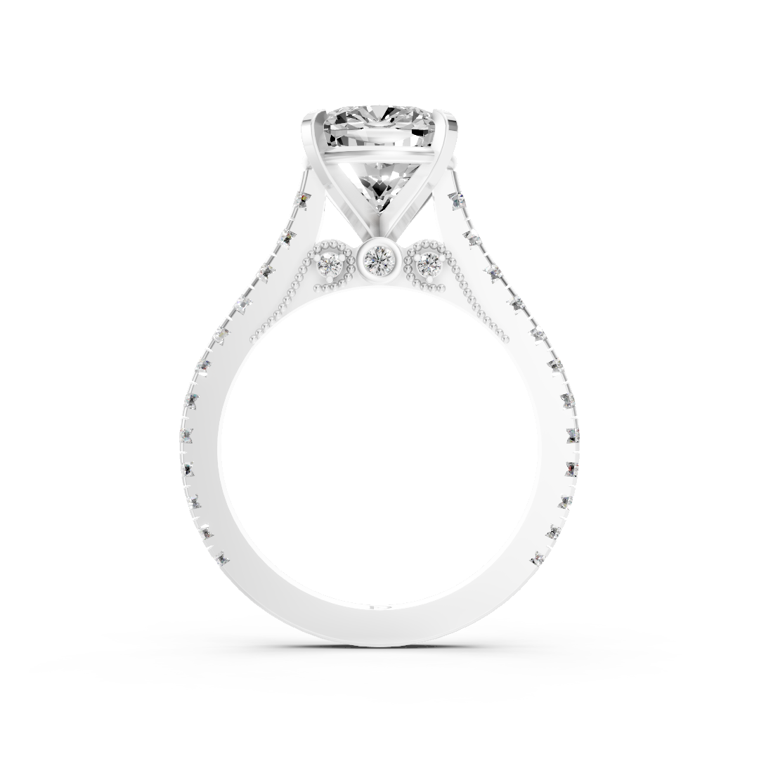 Cushion Diamond Graduation Set Engagement Ring