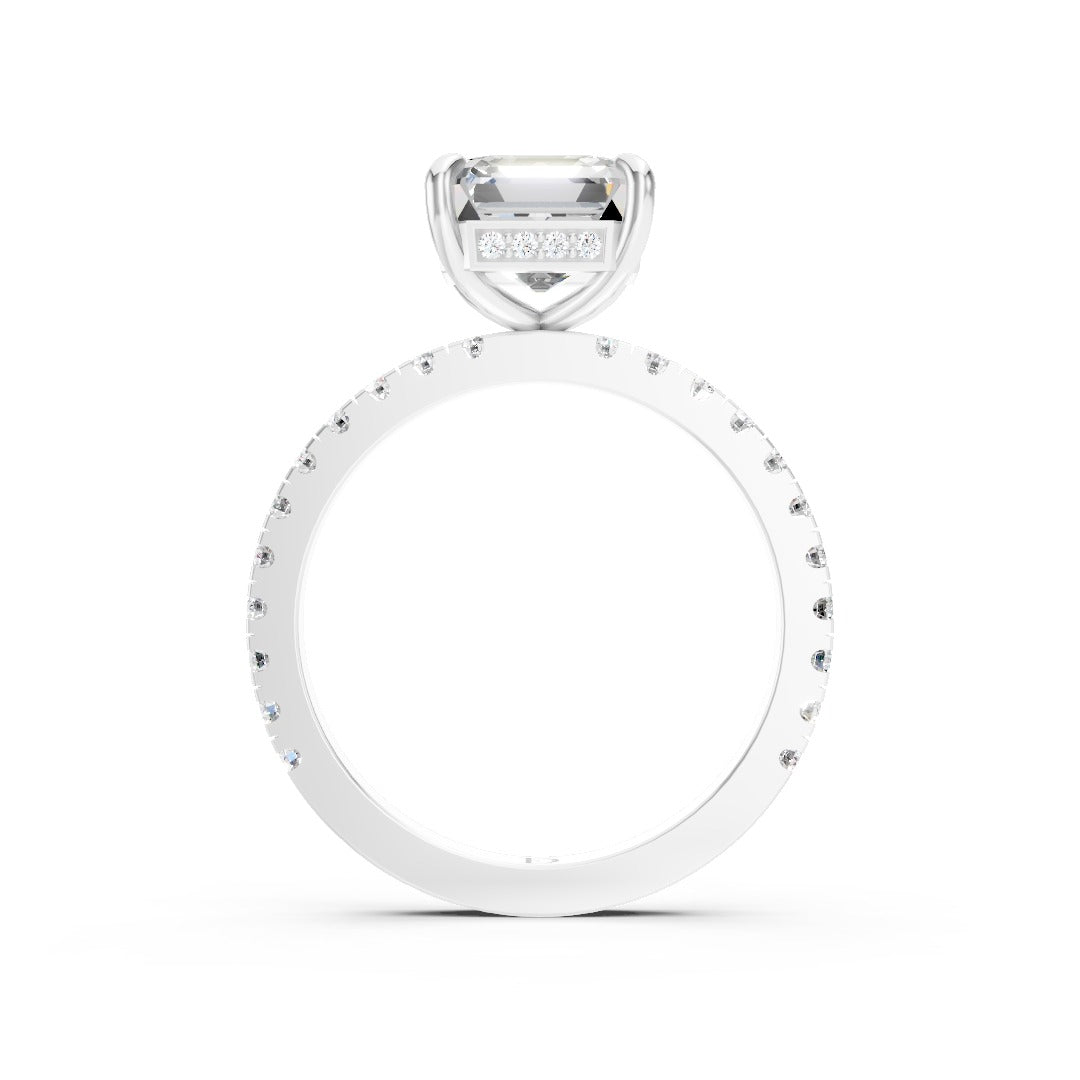 Asscher Diamond With Under-Halo Settings Ring