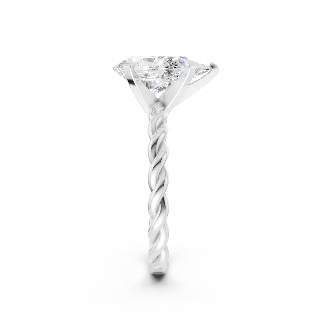Pear Diamond Twisted Shank Ring