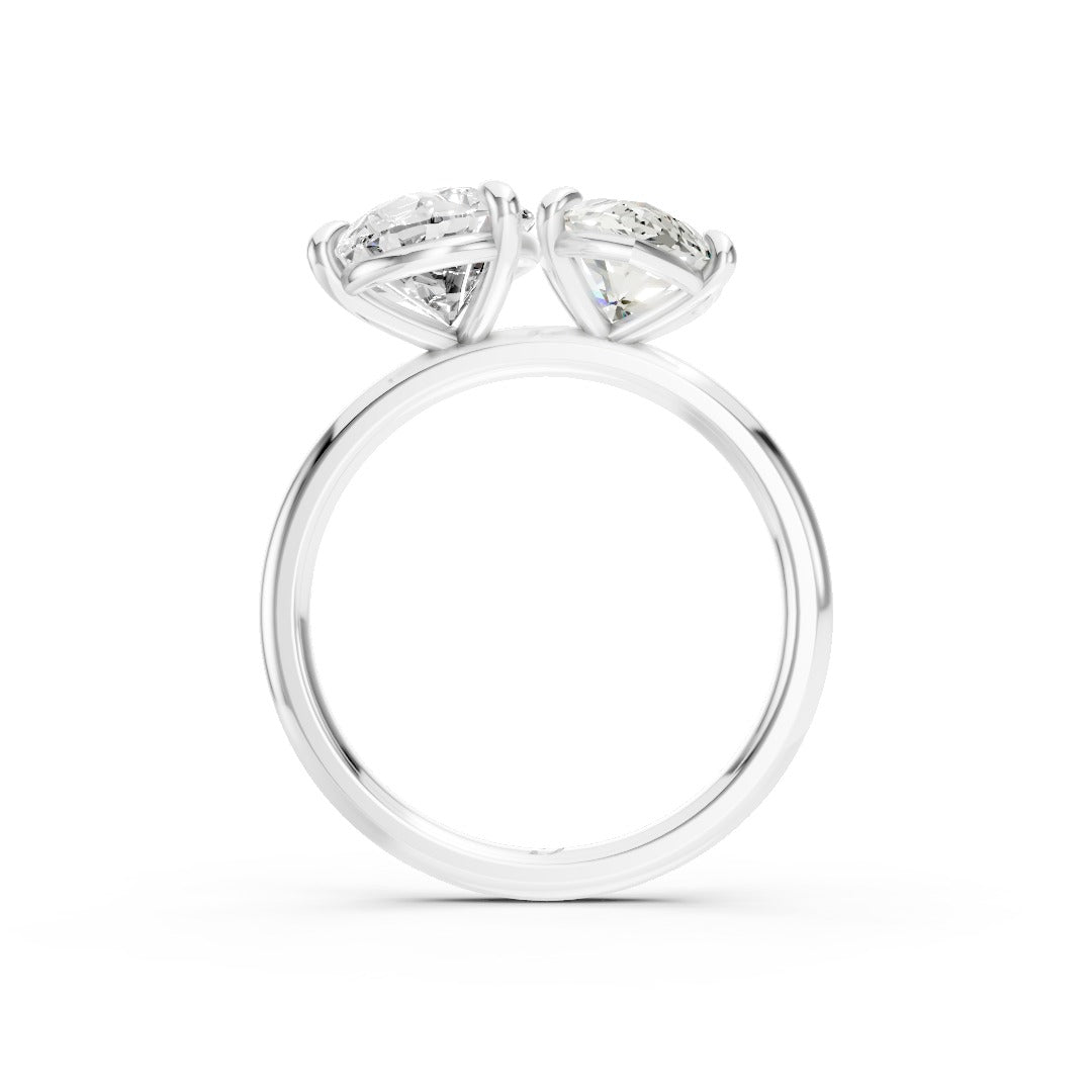 Toi et Moi Pear And Marquise Cut Engagement Ring