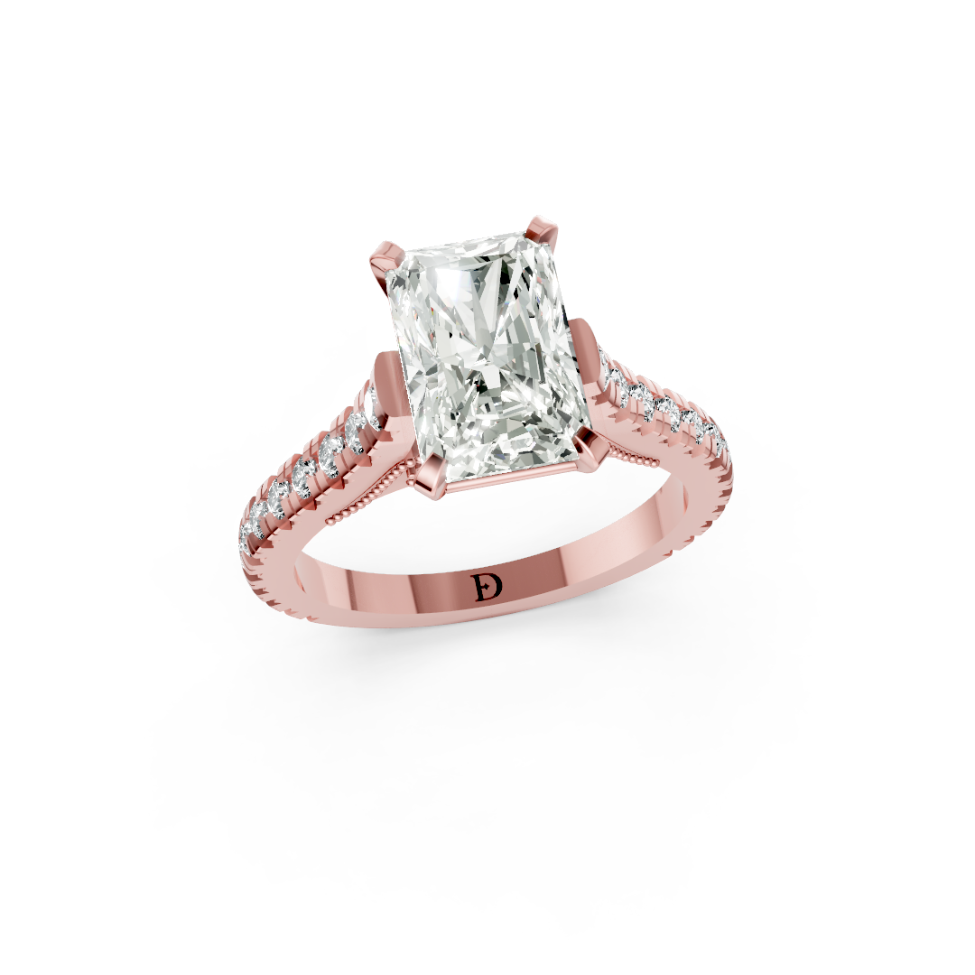 Radiant Diamond Graduation Set Engagement Ring