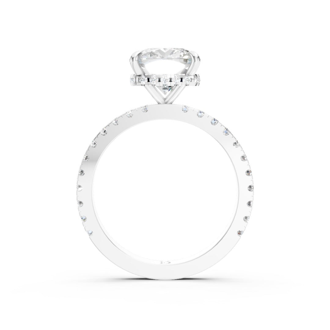 Cushion Diamond With Hidden Halo Anniversary Ring