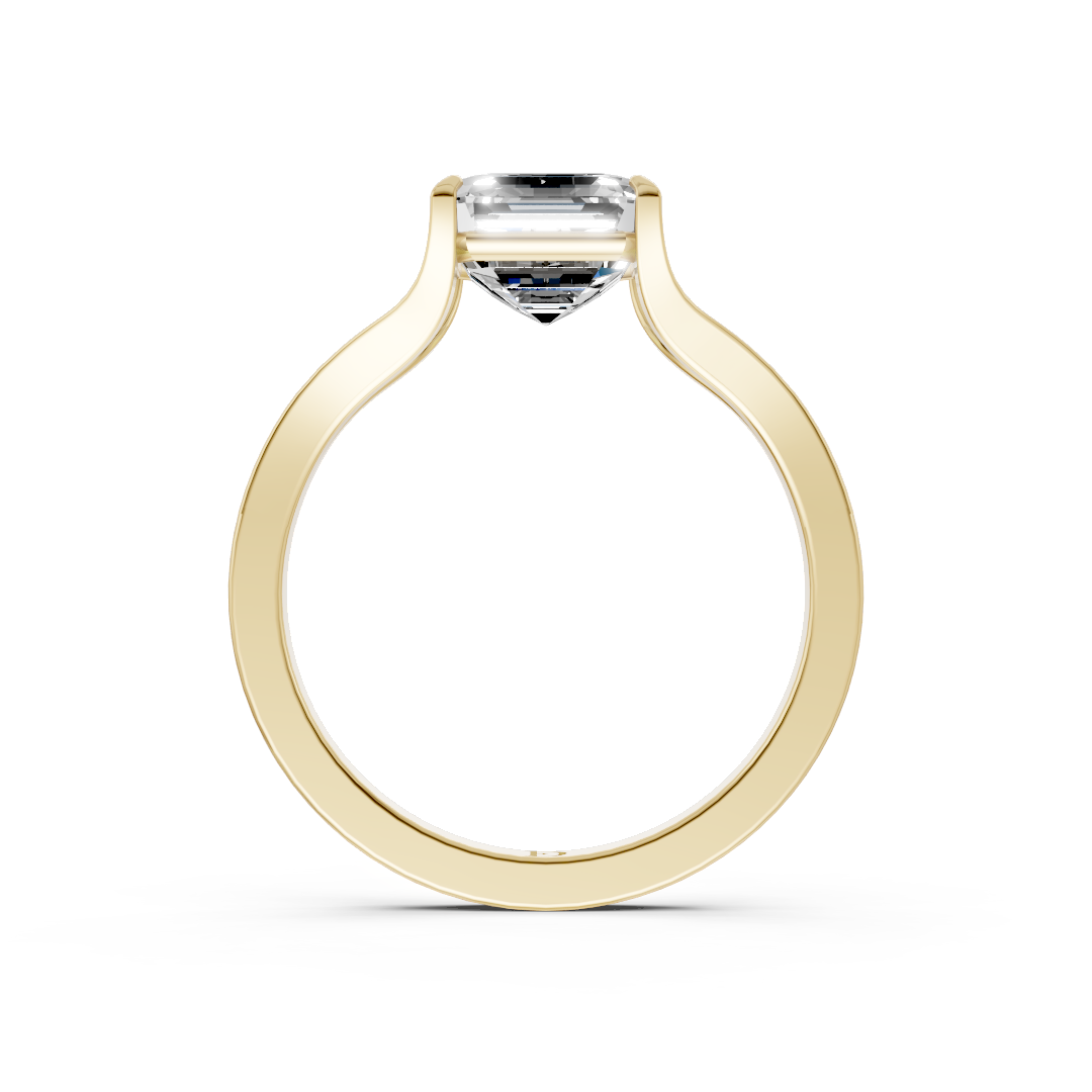 Asscher Cut Minimalist Split Shank Ring