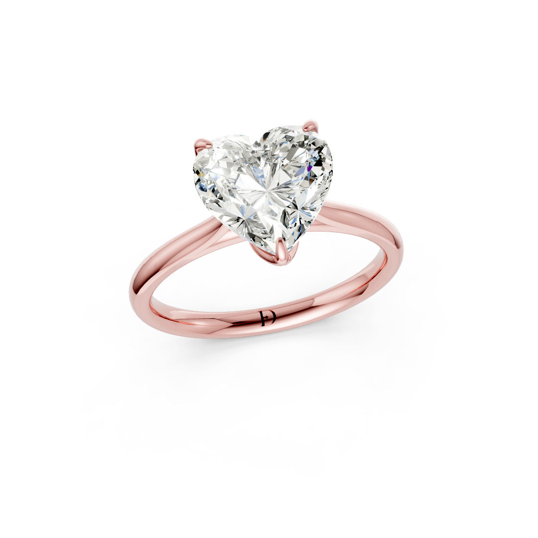 Heart Cut Flower Prong ring