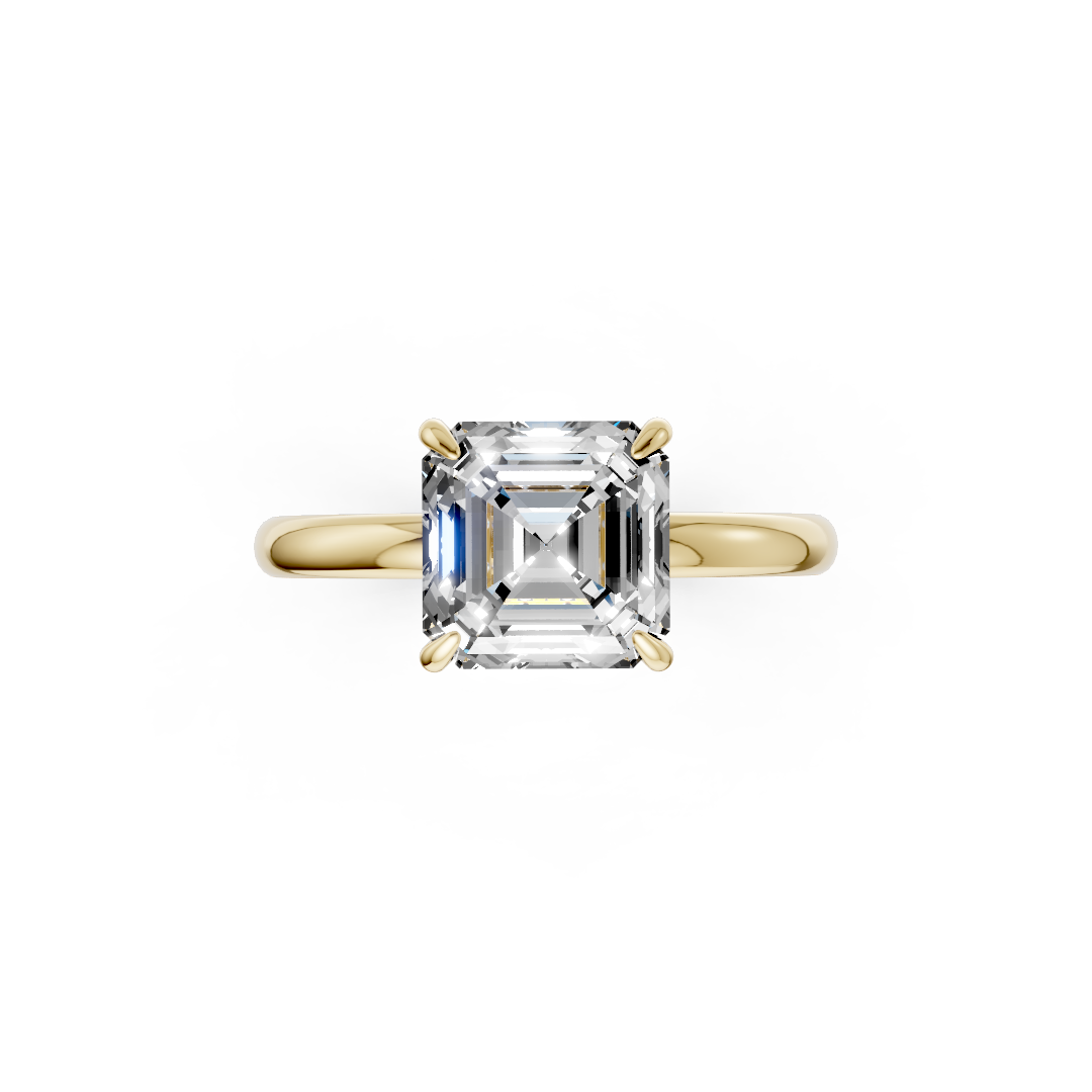 Asscher Diamond Hidden Halo Ring