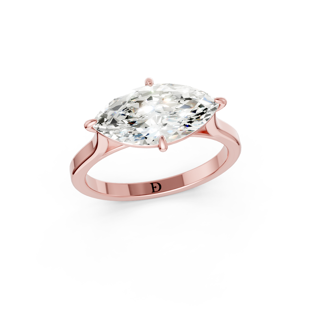 East West Marquise Solitaire Ring