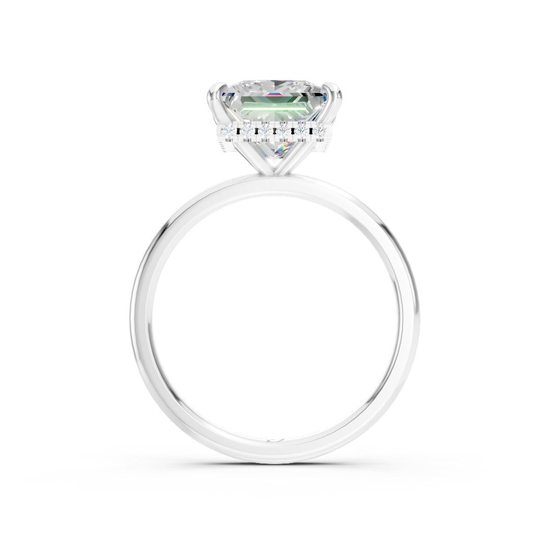 Hidden Halo Princess Cut Diamond Engagement Ring