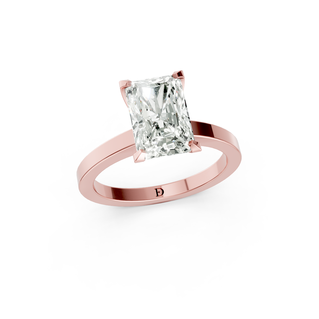Radiant Cut V-Cathedral Shank Ring