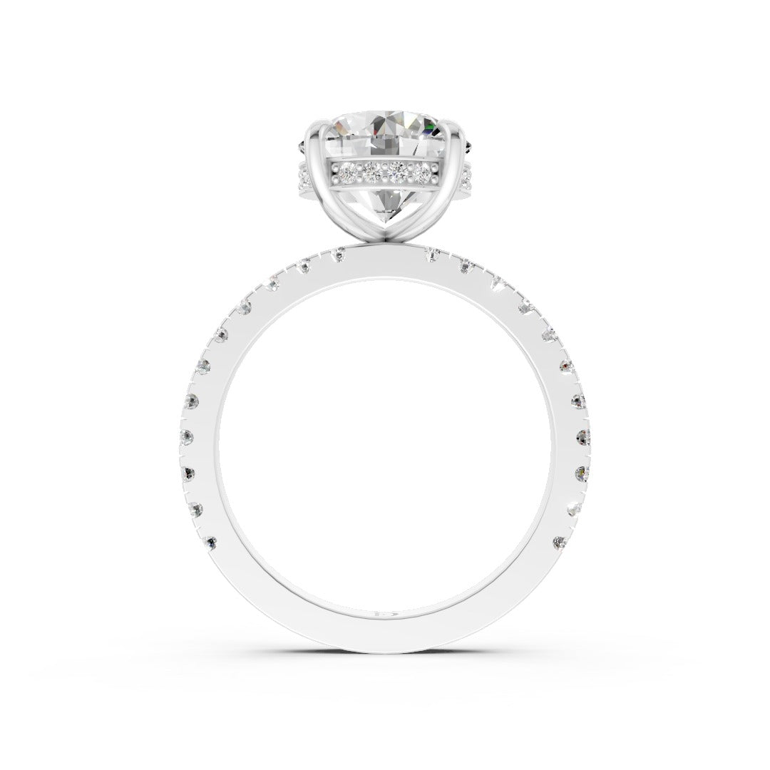 Round Diamond With Under-Halo Settings Ring