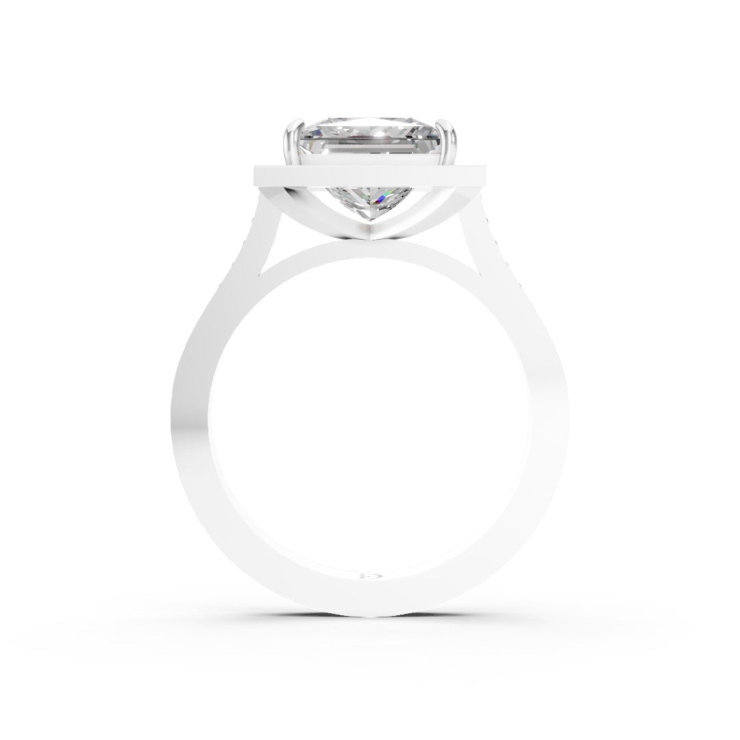 Princess Cut Lab Grown Diamond Halo Engagement Ring
