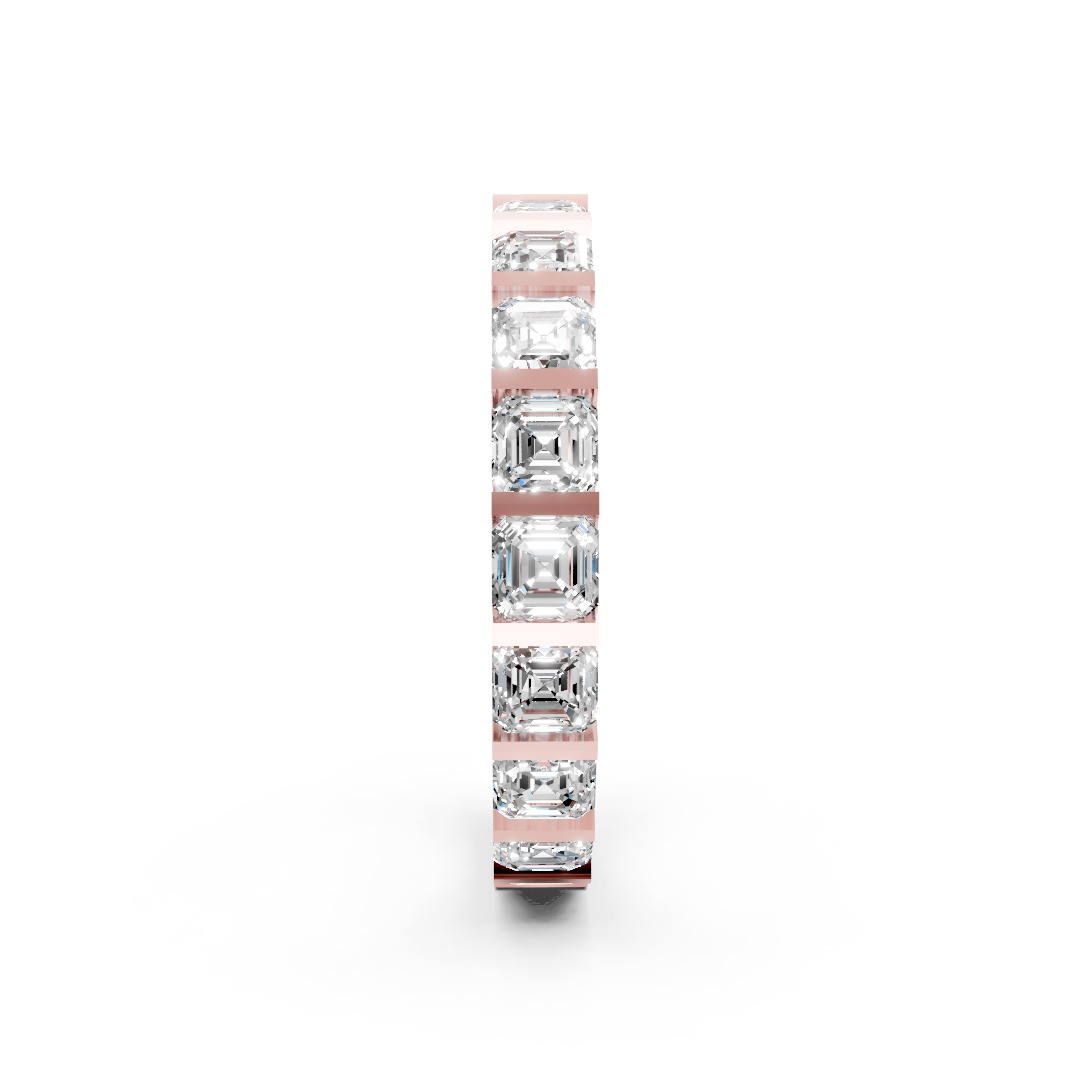 Bar Setting Asscher Cut Diamond Eternity Band