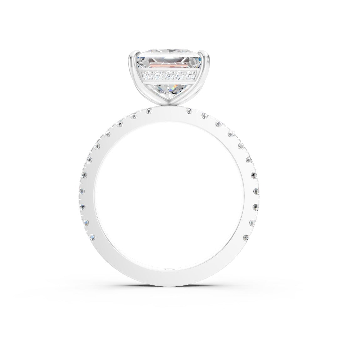 Princess Diamond With Under-Halo Settings Ring