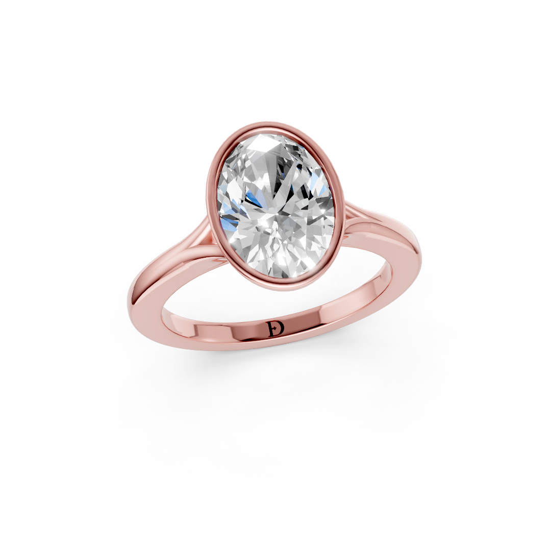 Oval Bezel Cathedral Shank Ring