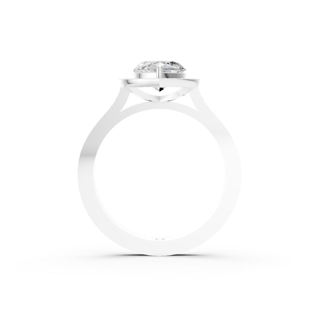 Marquise Cut Lab Grown Diamond Halo Engagement Ring