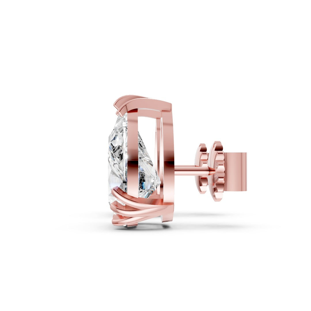 Pear Brilliant Lab Grown Diamond Stud Earrings
