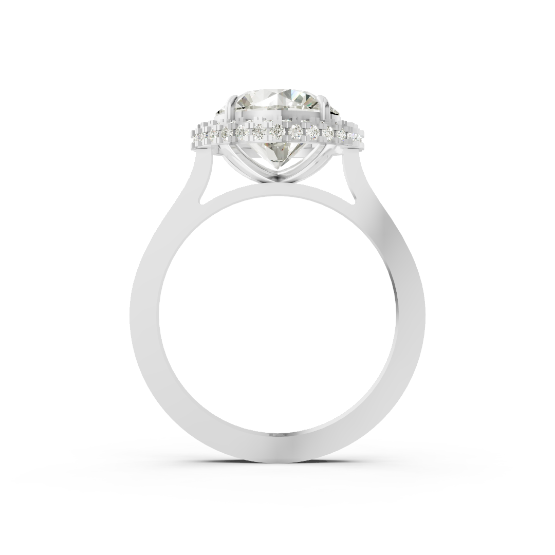 Round Diamond Double Halo Ring