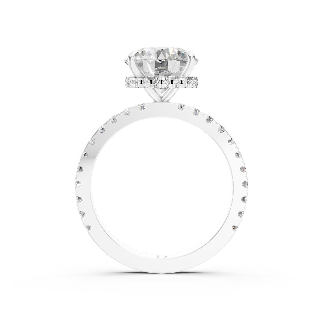 Round Diamond With Hidden Halo Anniversary Ring
