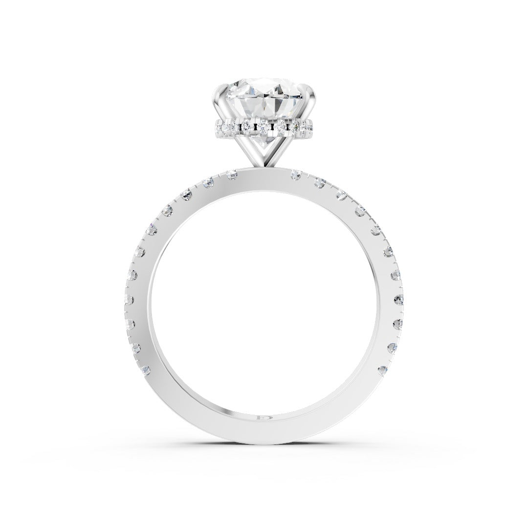 Oval Diamond With Hidden Halo Anniversary Ring