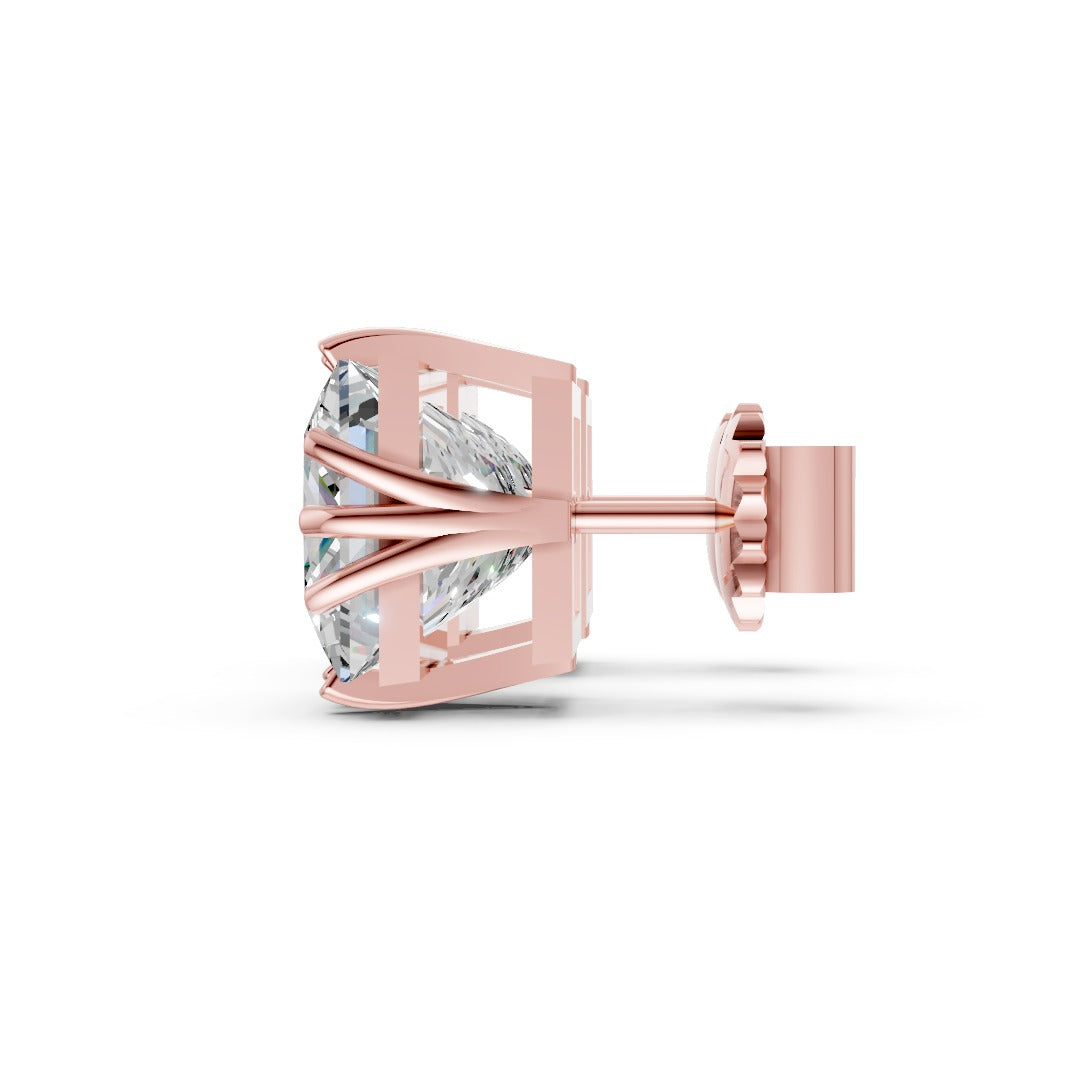 Princess Brilliant Lab Grown Diamond Stud Earrings
