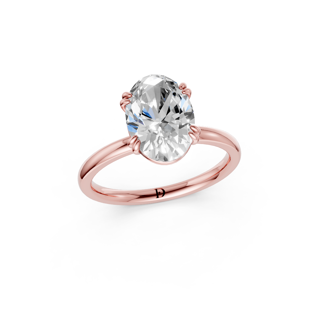 Double Prong Oval Solitaire Ring