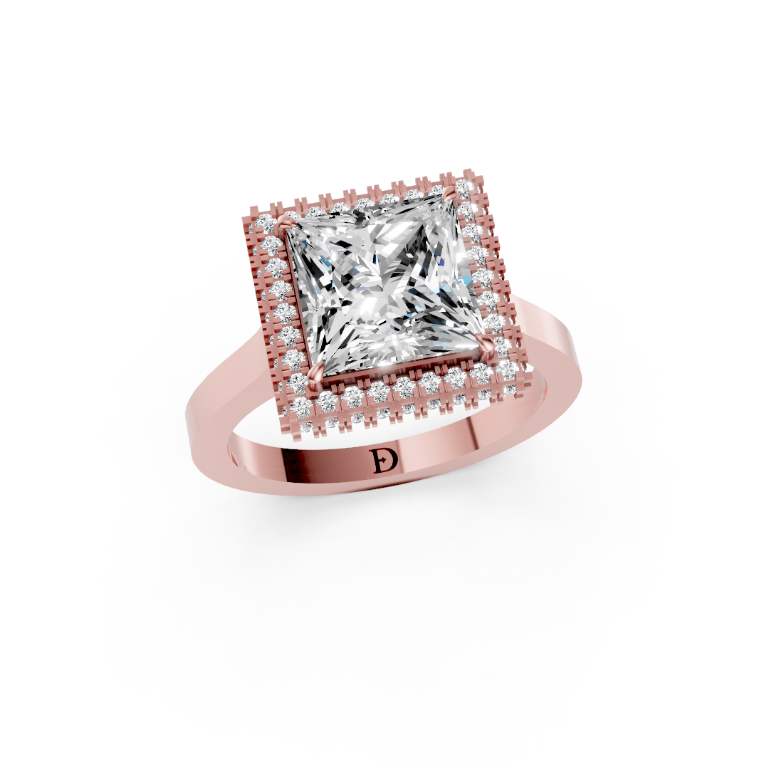 Princess Diamond Double Halo Ring