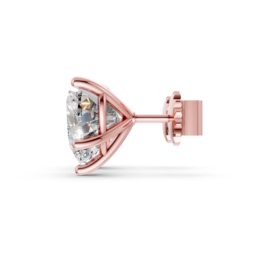 Heart Brilliant Cut Diamond Stud Earrings