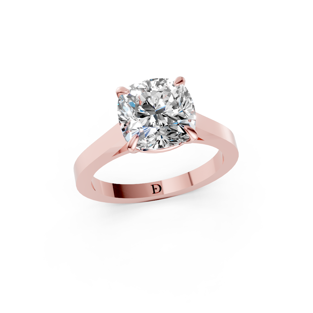 Cushion Diamond 4-Prong Ring