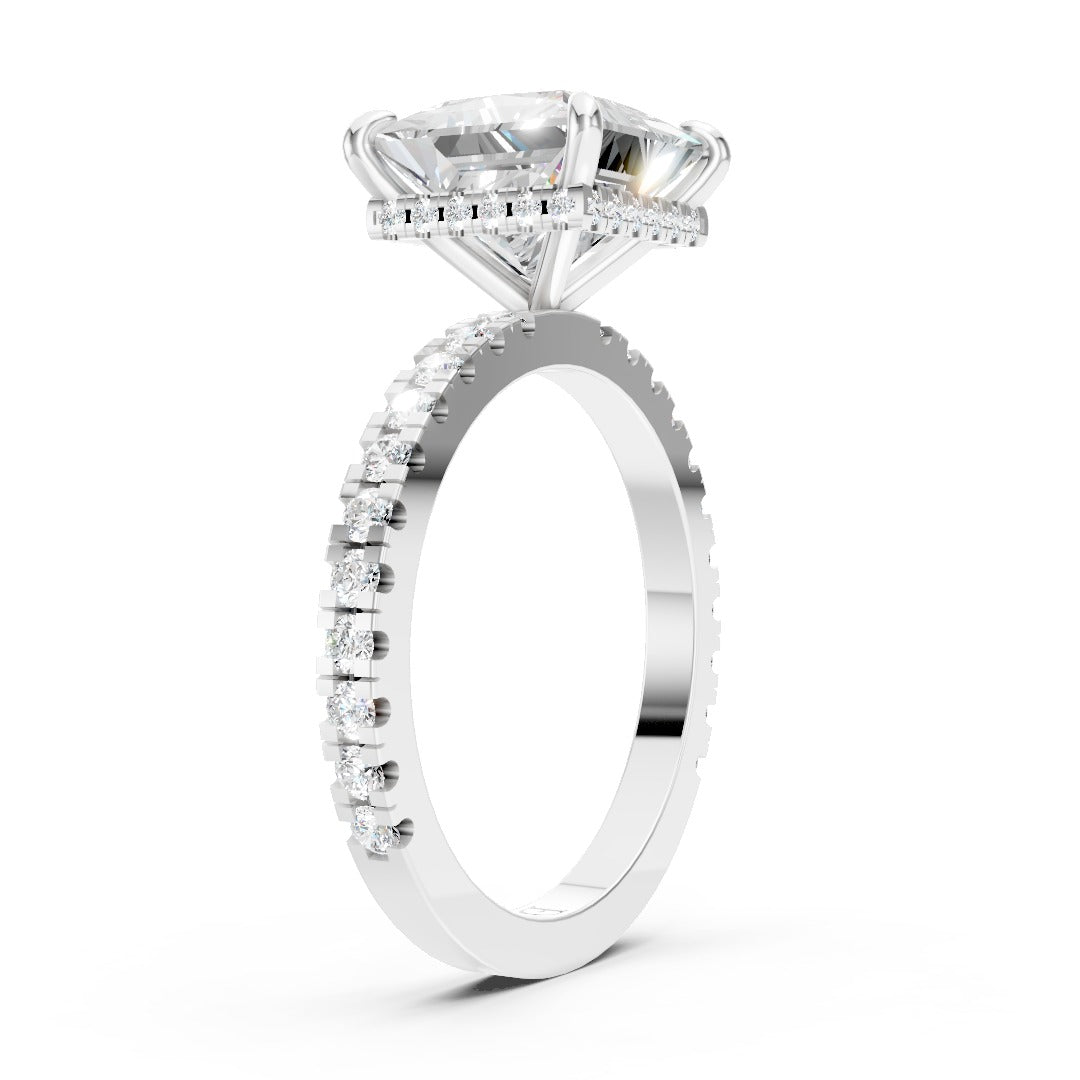Princess Diamond With Hidden Halo Anniversary Ring