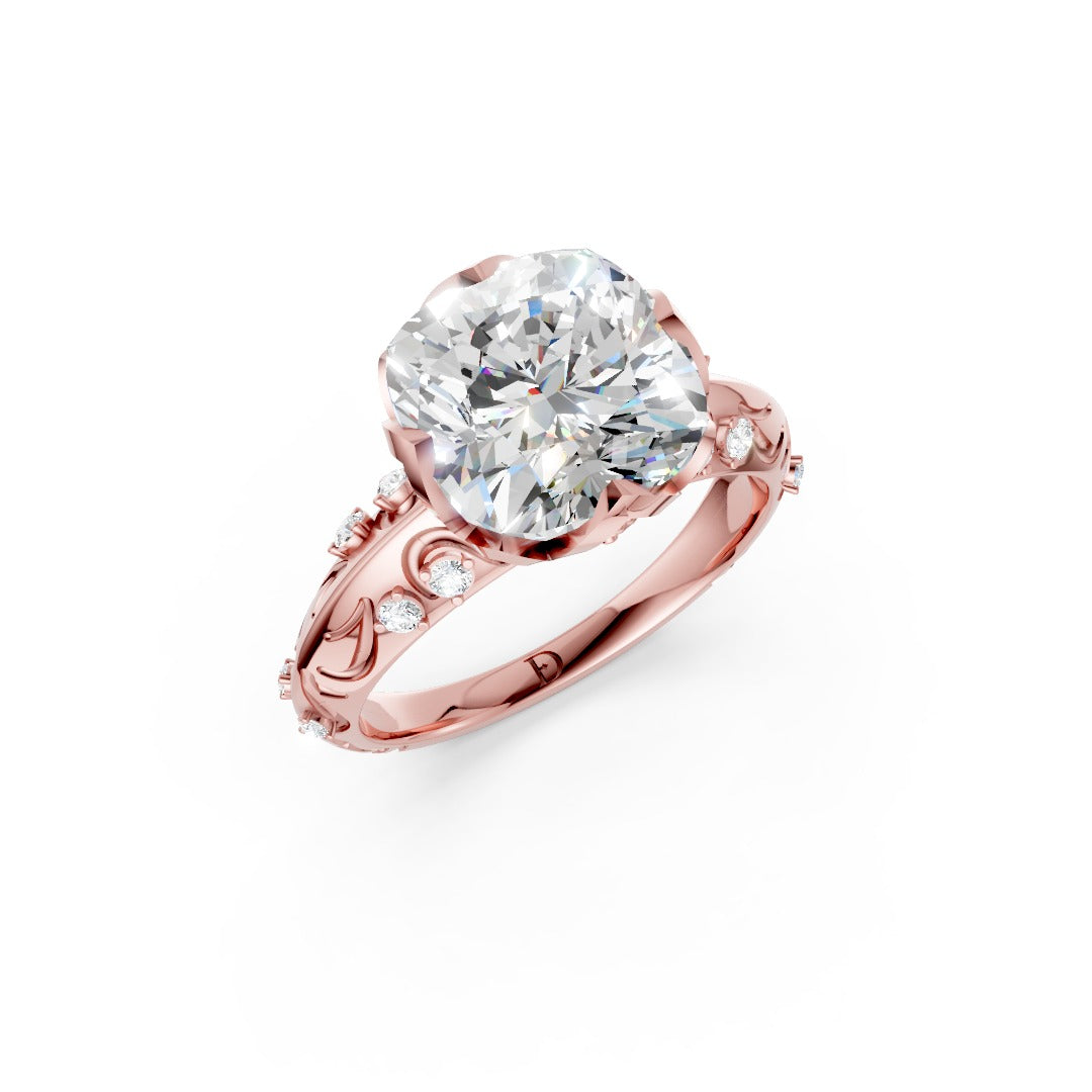 Cushion Cut Diamond Filigree Engagement Ring