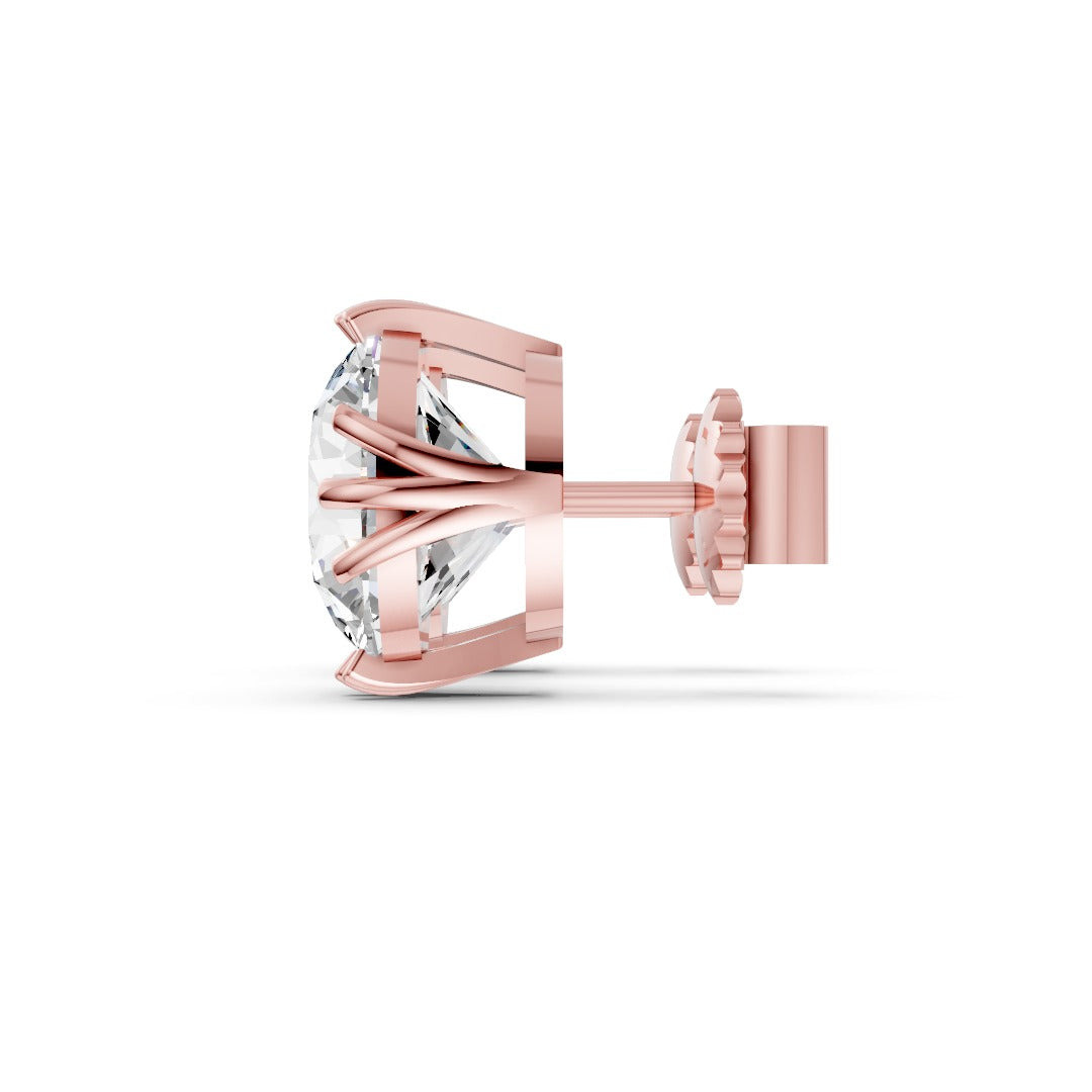 Round Brilliant Lab Grown Diamond Stud Earrings