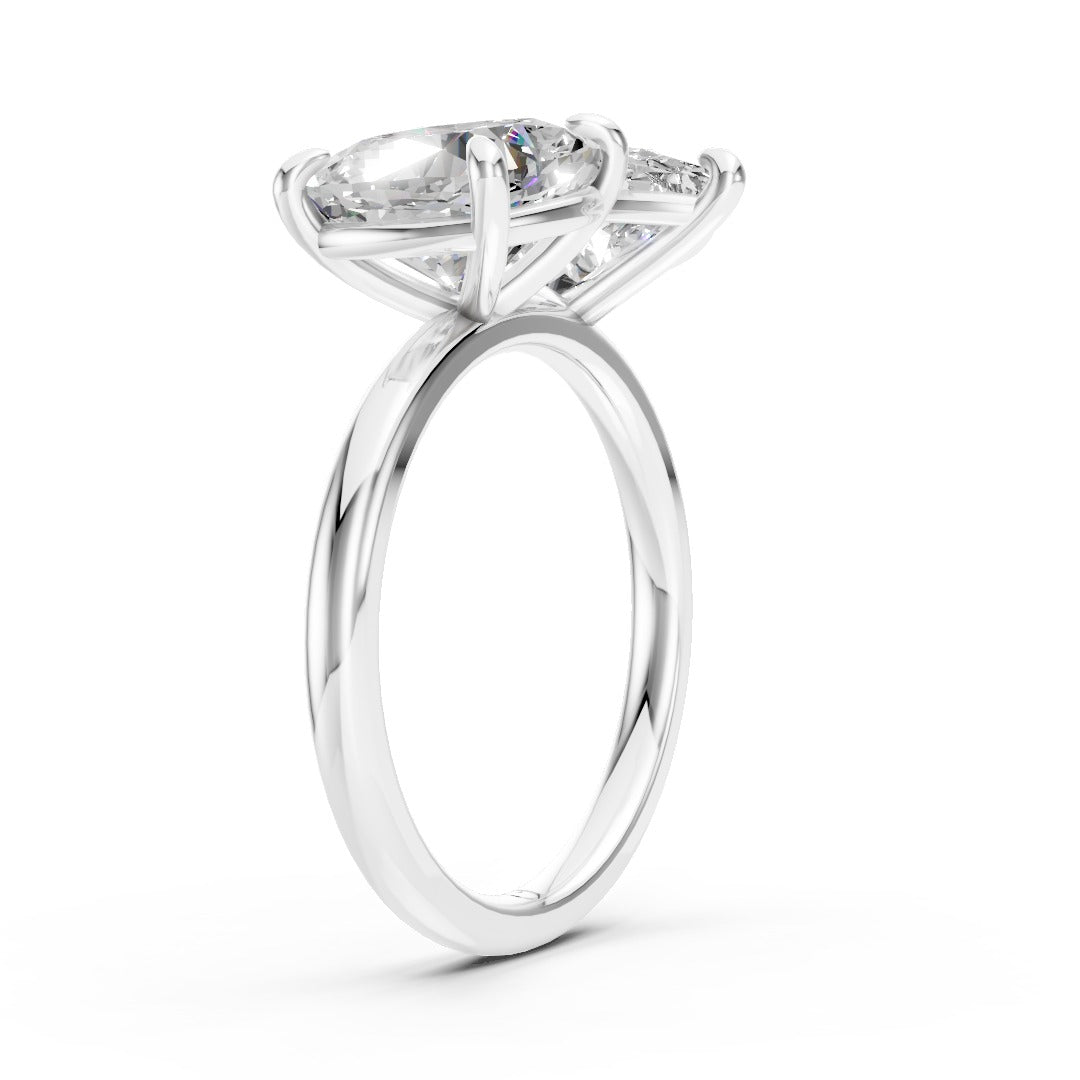 Toi et Moi Pear And Cushion Cut Engagement Ring