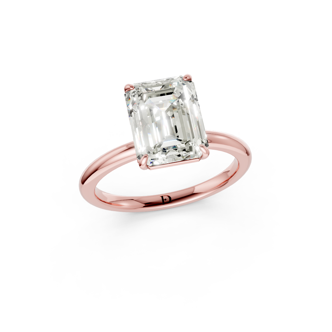 Emerald Diamond Solitaire Ring